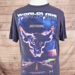 UNDER ARMOUR PROJECT ROCK WORLDWIDE DISRUPTION IRON PARADISE TSHIRT SIZE M